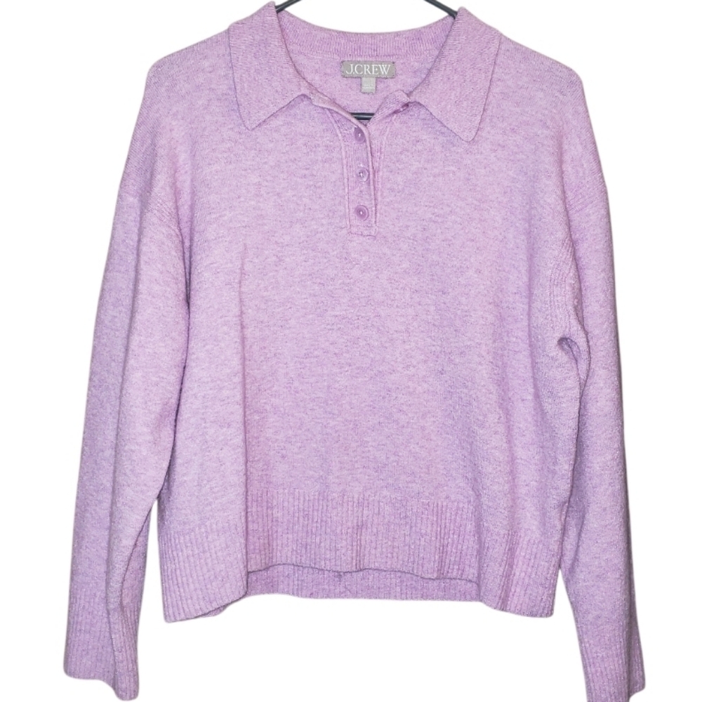 J. Crew Long Sleeve Sweater Polo In Supersoft Yarn Large - Picture 3 of 4